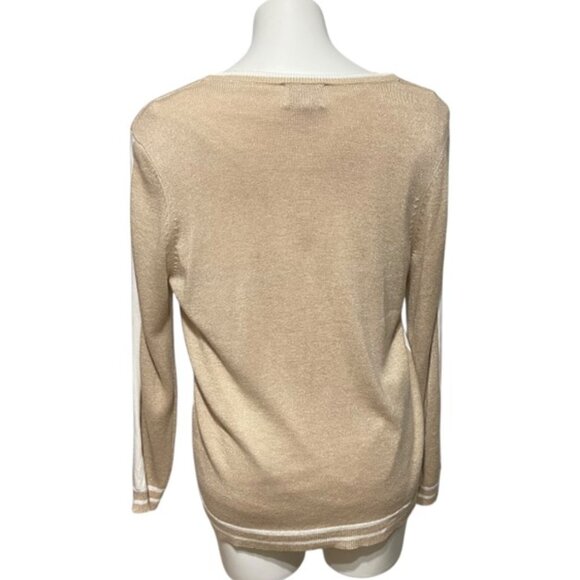 Leo & Ungo Paris Size 4 Oversized White Sparkle Gold Cardigan Set EUC - Picture 4 of 12